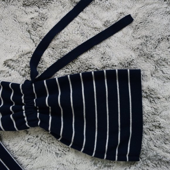 BANANA REPUBLIC NAVY WHITE SWEATER SUPERFINE MERINO BLEND VERY SOFT WAR… - Picture 4 of 9